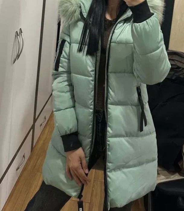 Дамско зелено зимно яке
