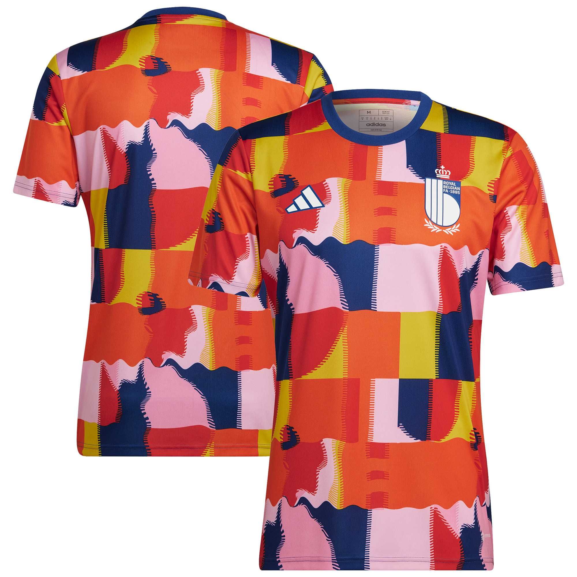tricou adidas prematch BELGIUM marime XL sigilat multicolor poliester