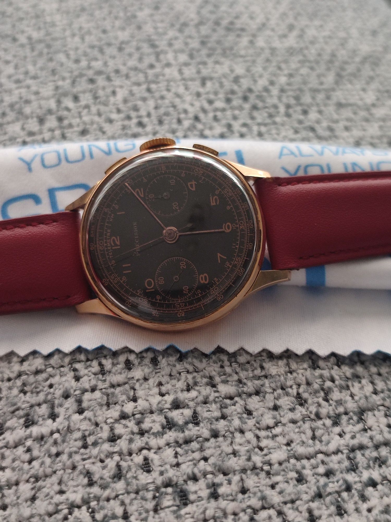 Ceas Chronometer Vintage  18KRose Gold  Swiss  diametru 35 fc .Ediție