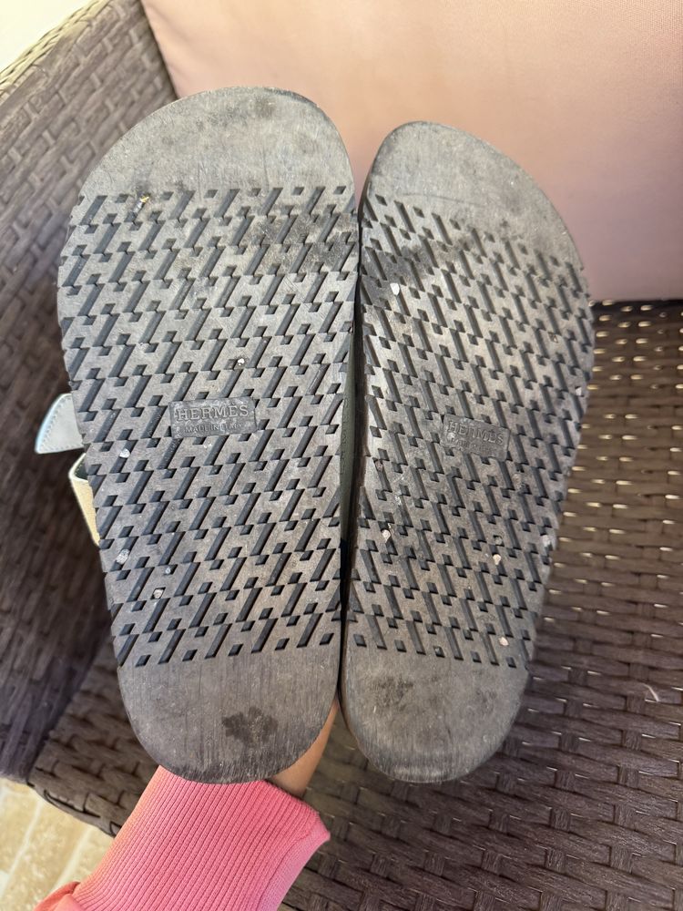 Hermes baby blue велурени чехли