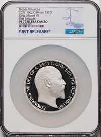 2022 Edward VII - 10oz £10 -NGC PF70 First Releases-Кутия и Сертификат