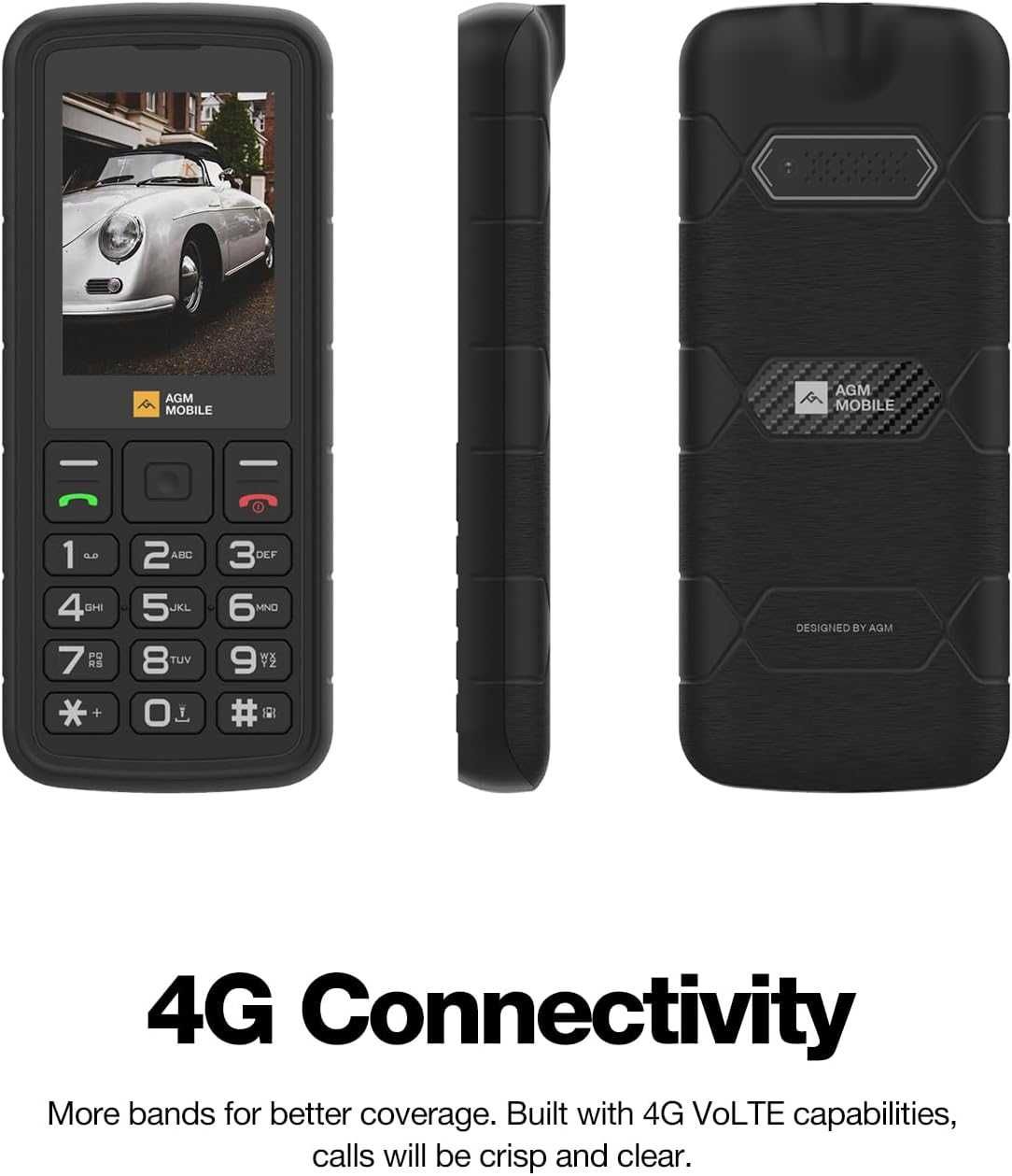 Мобилен телефон AGM M9 4G, за възрастни, IP68/IP69K, 3 слота за карти