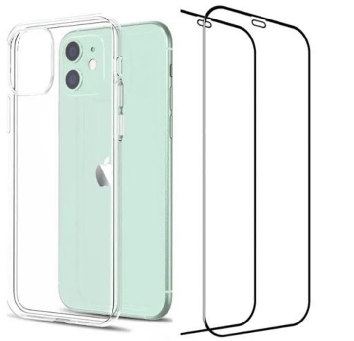 Husa Silicon + Folie Sticla Iphone 12/13/14/15/16E/17 PRO MAX PLUS AIR