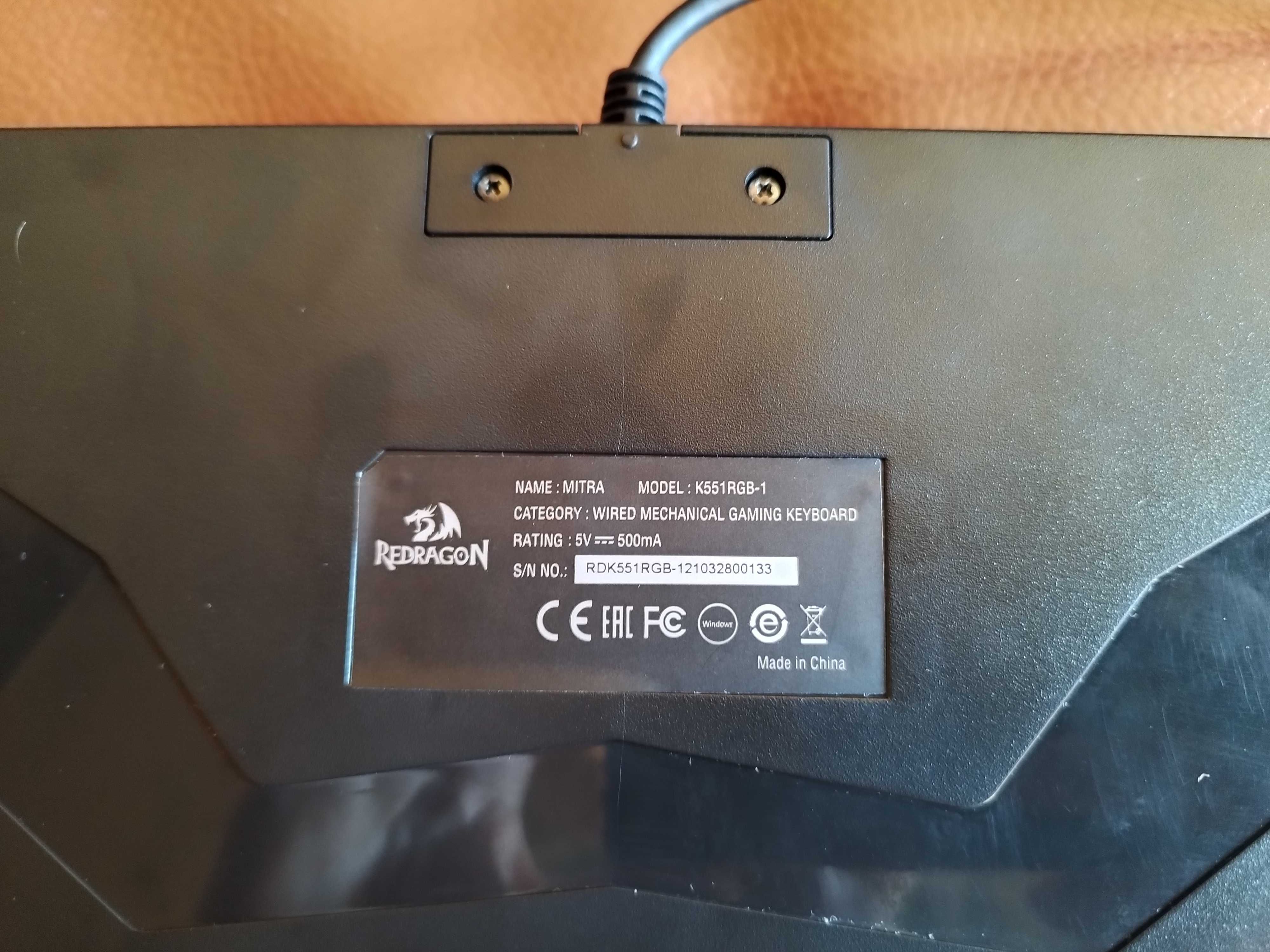 Геймърска Клавиатура Redragon K551 MITRA RGB Червени switch-ове