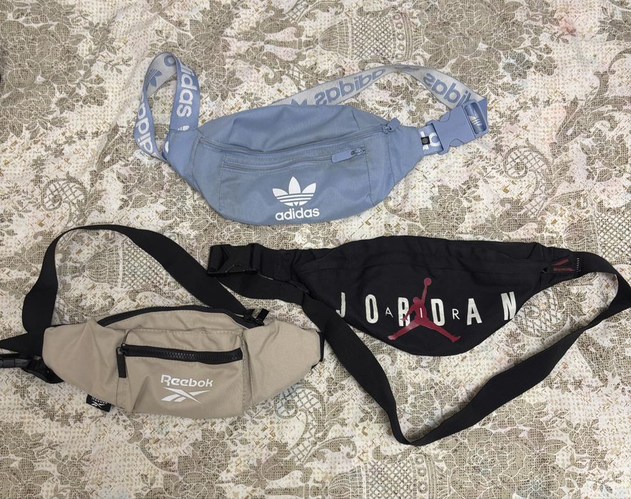 3 borsete de firma (Jordan, Adidas, Reebok)
