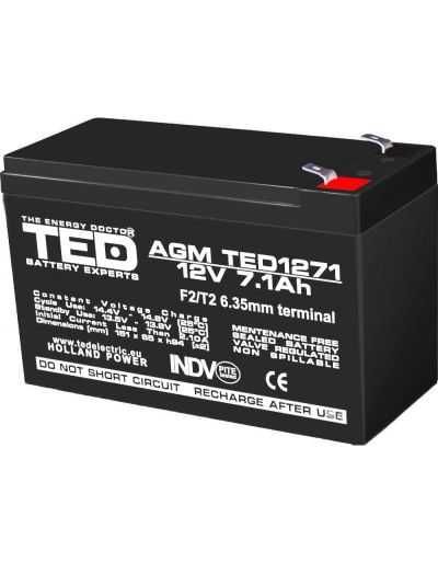 Acumulator 12V 7,1A AGM Baterie 12V 7.1Ah VRLA Baterie Acumulator UPS