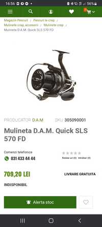 Vând set 4 mulinete pescuit D.A.M SLS 570 fd