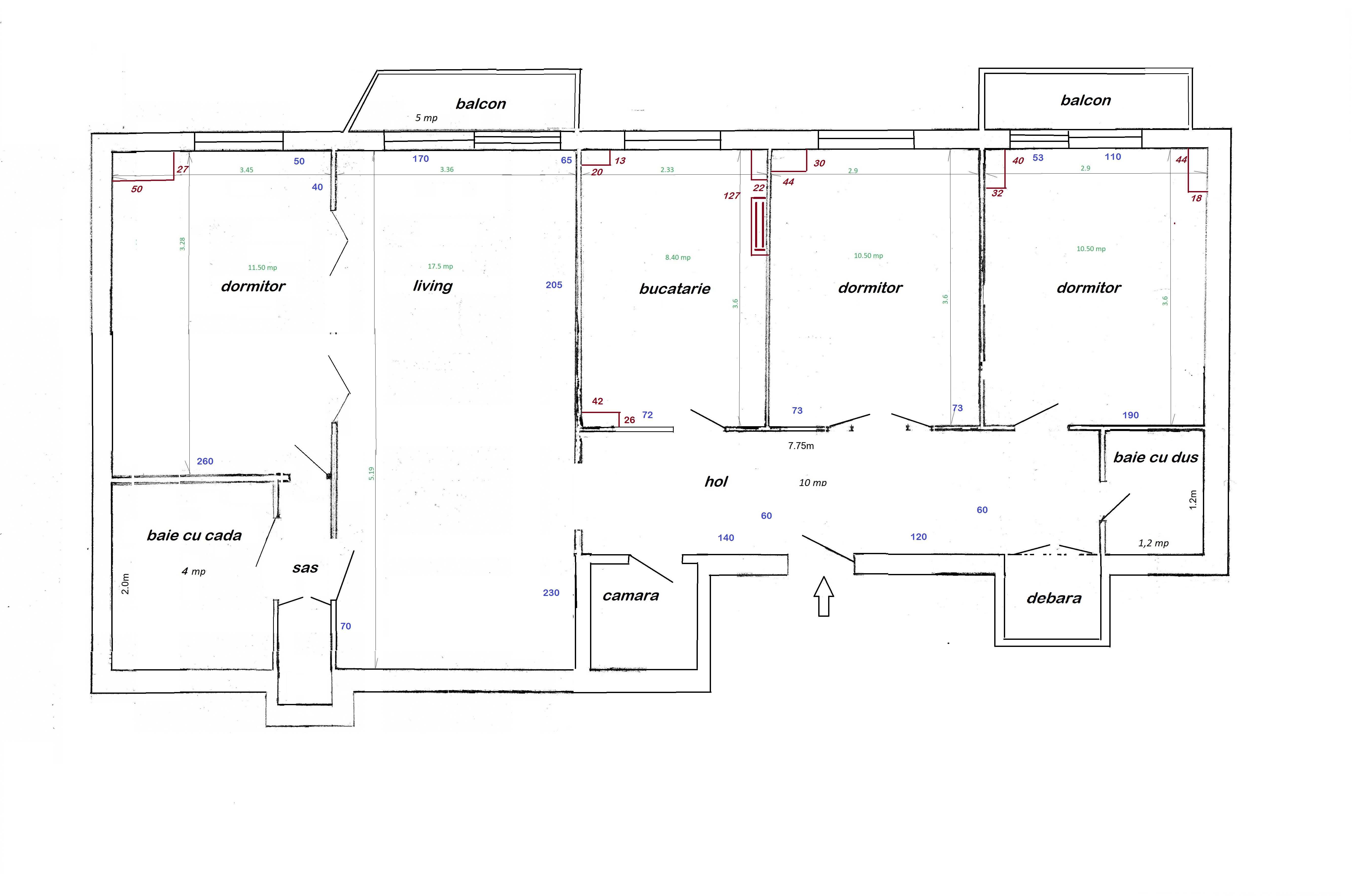 4 cam zona Mosilor b-dul Carol I renovat imobil 1980 resedinta/birouri