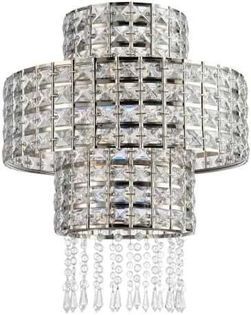 Нов Луксозен абажур с кристален ефект за спалня, хол, коридор 32×38 см