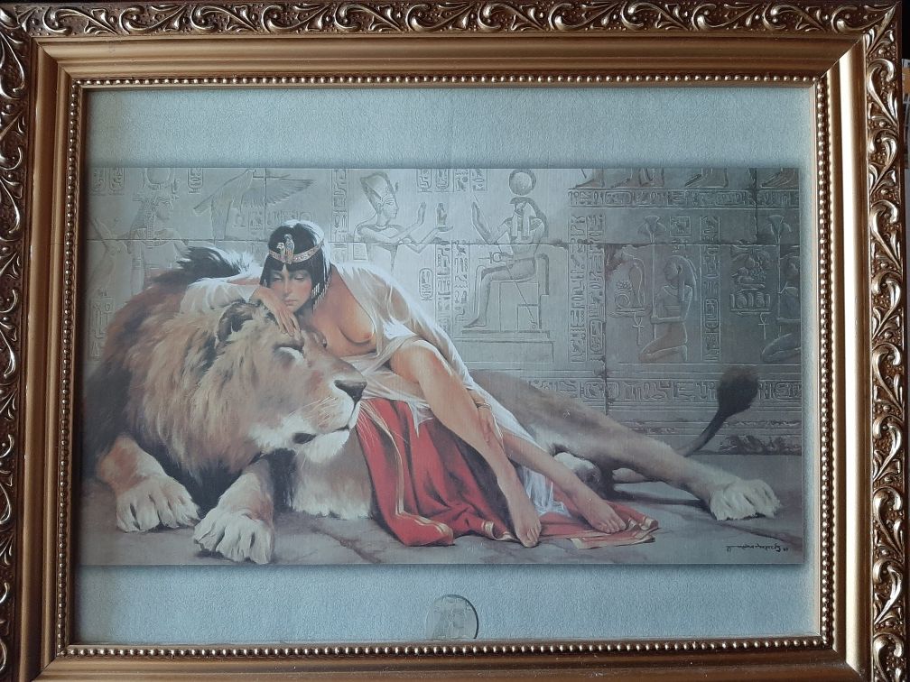 Картина,Клеопатра со львом