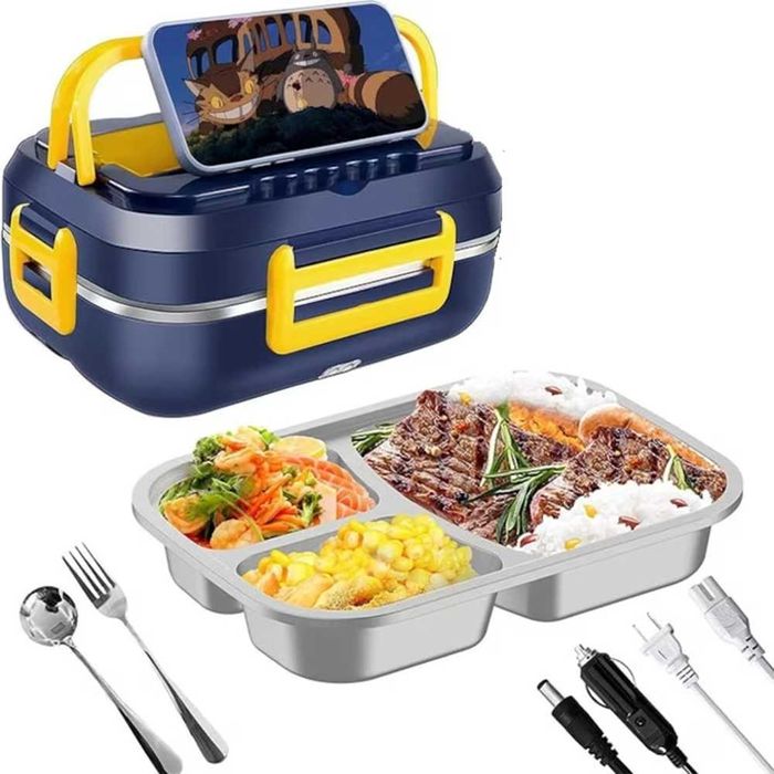 Cutie de Prânz Electrică 2 în 1 – Încălzește Oriunde, Mănâncă Oricând!