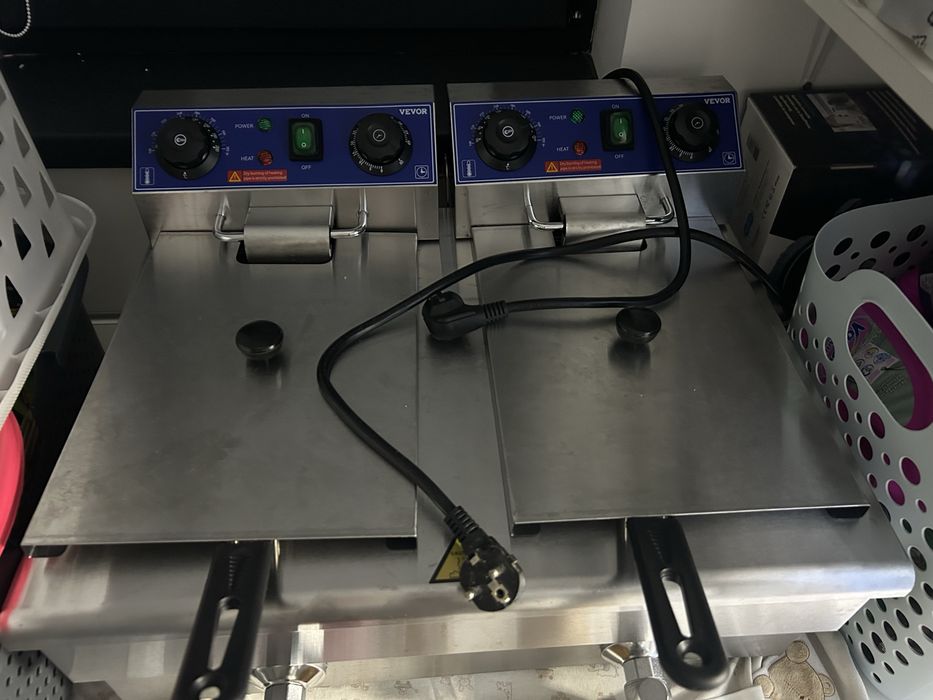 Friteuza electrica Vevor cu 2 rezervoare