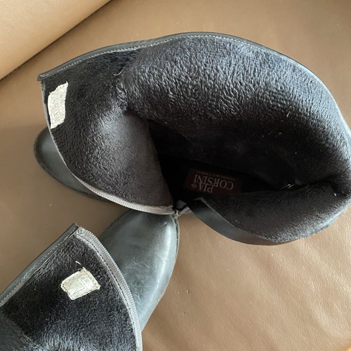 Cizme Pia Corsini - piele cu imprimeuri si fermoar