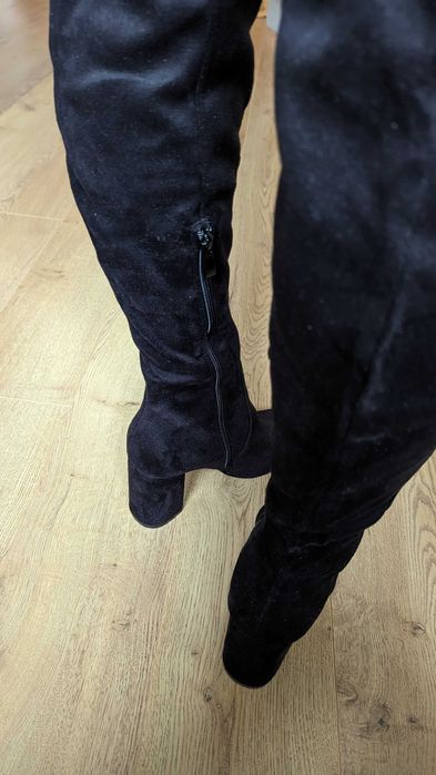 Cizme lungi peste genunchi, 39, catifea, noi