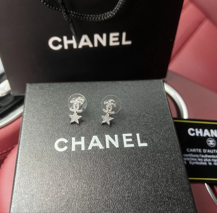 Обеци сребърни chanel