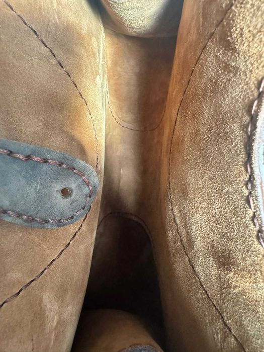 Geanta piele handmade verde - maro