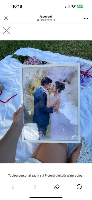 Tablou personalizat in stil pictura digitala watercolor cadou ideal