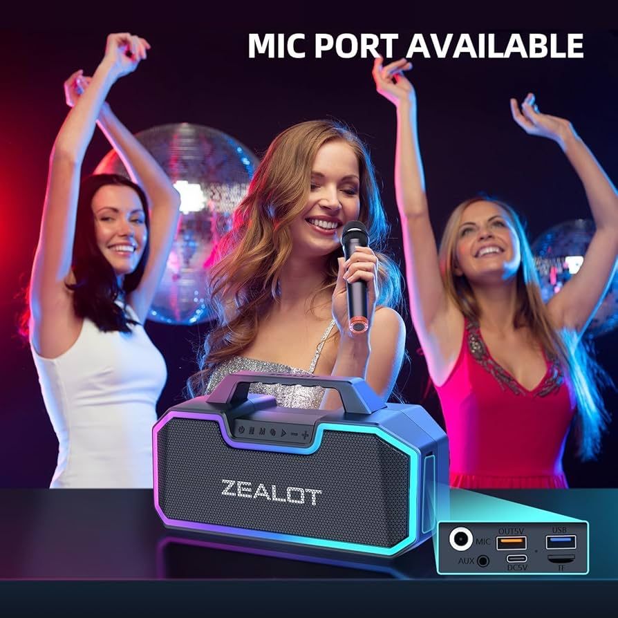 ZEALOT S57 Bluetooth тонколона, 80W преносима безжична IPX7