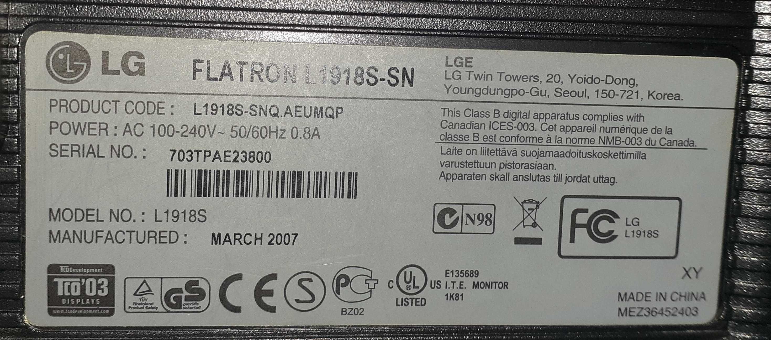Монитори Samsung SyncMaster 931BF & LG Flatron L1918S