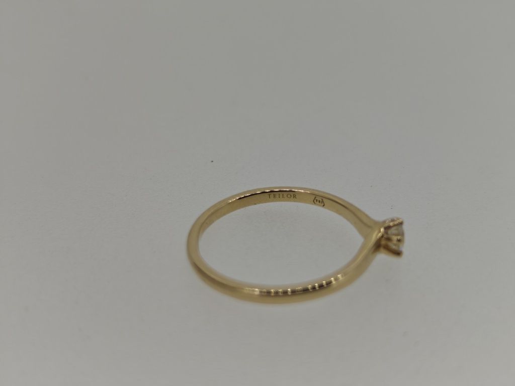 Inel aur 14k 1.61gr marca Teilor cu diamant natural -logodna-(r)