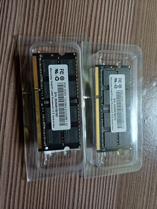 Продаю 2 планки по 8 гб DDR3 1333MHz SO-DIMM или же ноутбучной озу