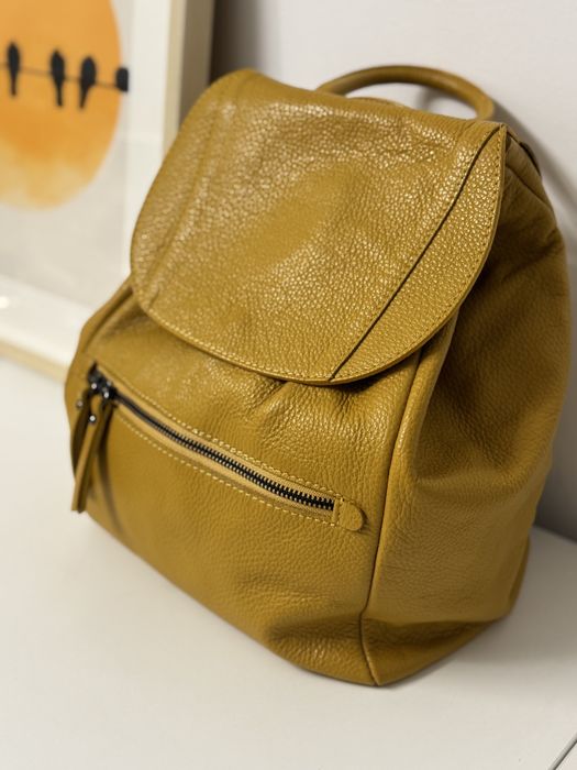 Rucsac din piele naturala, mustar