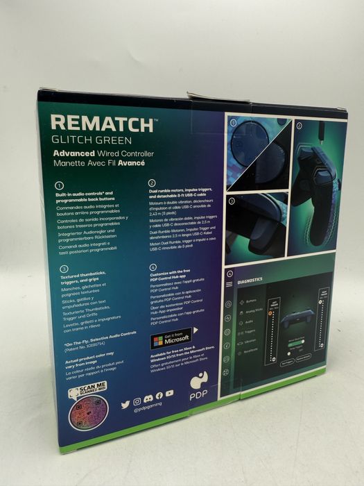 PDP Rematch cu cablu Gamepad Xbox Glitch Green Sigilat B