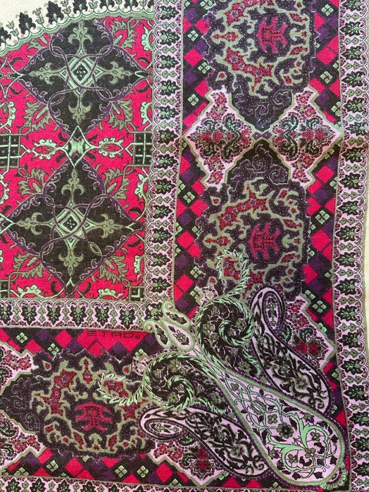 Оригинален шал Etro – 140x140 см, коприна, вълна и кашмир