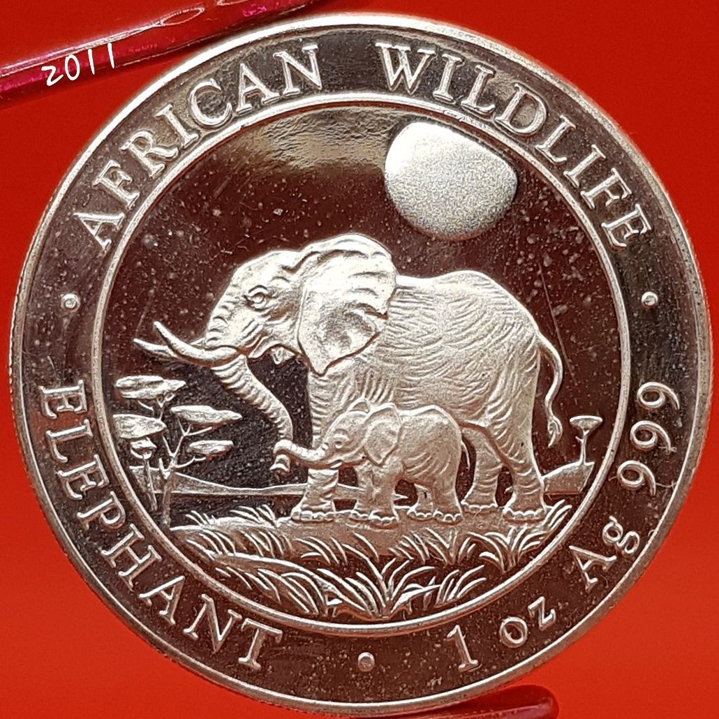 Somalia Elefantul 2011-2024 monede lingou argint 999