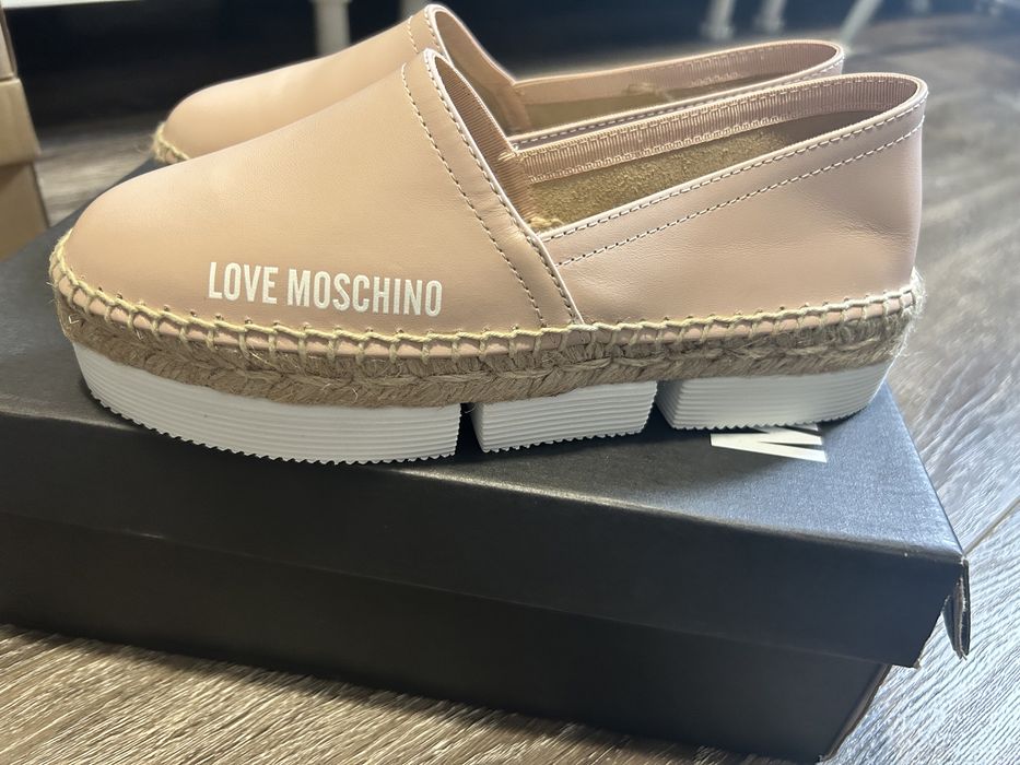Espadrile Love Moschino, piele, mărimea 35, noi