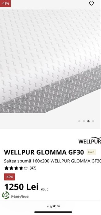 Saltea topper 160x200 jysk