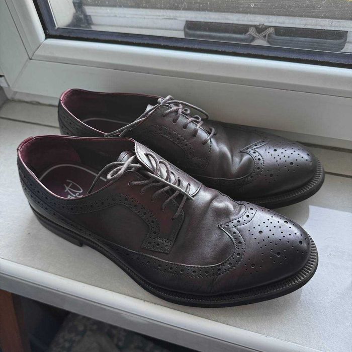 Pantofi brogue din piele bordo Respect, mărimea 42