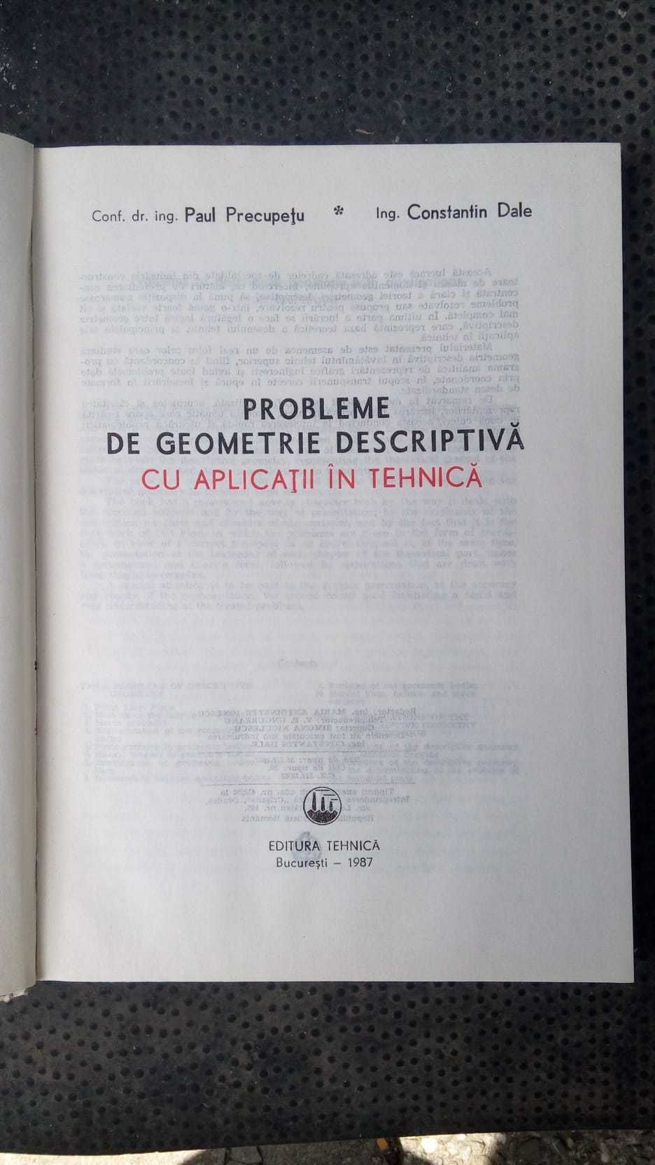 Probleme de Geometrie Descriptiva cu Aplicatii in Tehnica