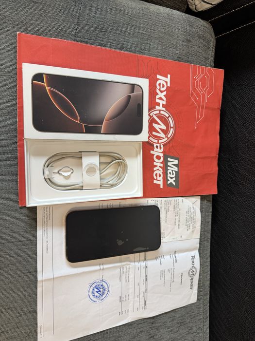 КАТО НОВ 256GB iPhone 16 Pro Max Техномаркет Гаранция 2026 Desert