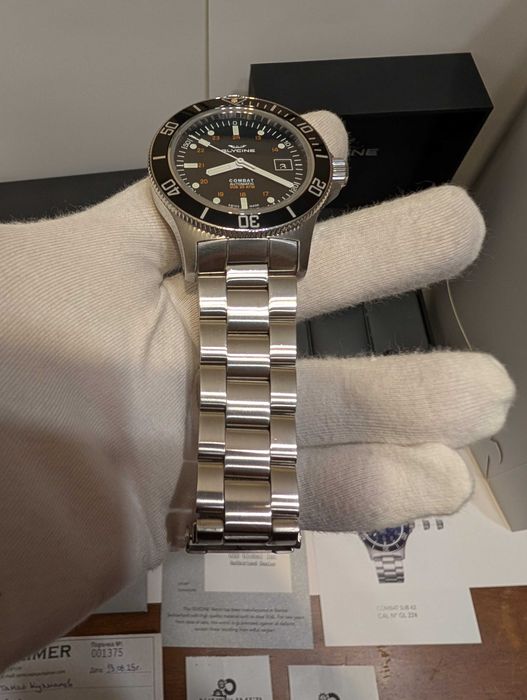 ПРОМО! Glycine Combat Sub 42 diver швейцарски часовник пълен комплект
