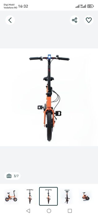 iVELO Bicicleta elec pliabila bat LG LI-ion 7.8Ah 50km,bluetooth porto