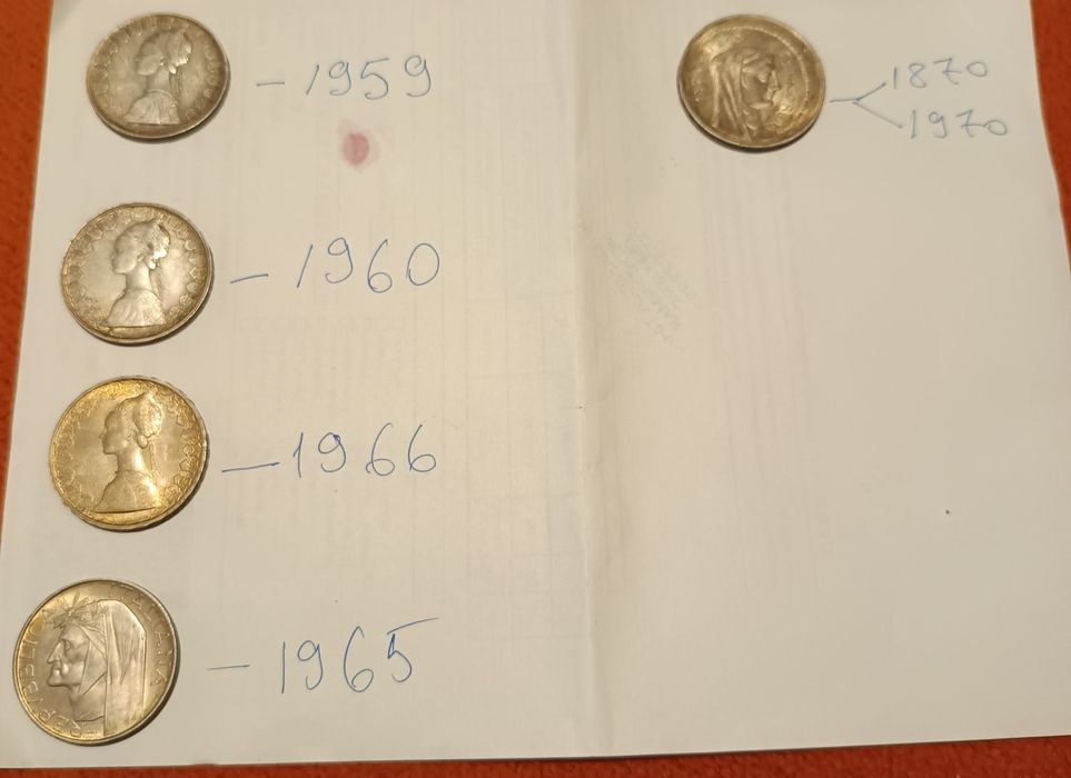 Monezi vechi 500 și 1000lire Republica Italiană