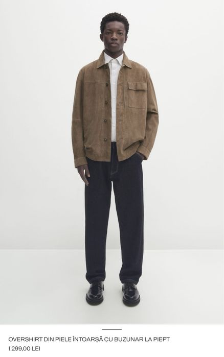 Camasa Massimo Dutti din piele intoarsa