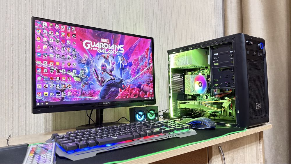 Игровой компьютер Core i5/16GB/SSD/HDD/GTX 1050Ti +23 дюймовый монитор