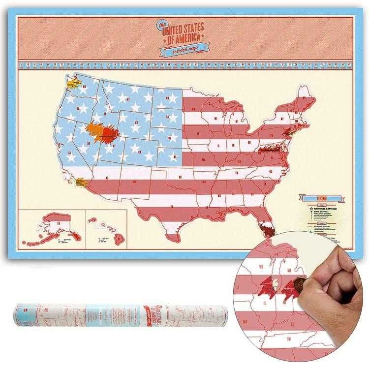 Harta SUA razuibila Am fost acolo - cadou pt pasionatii de calatorie