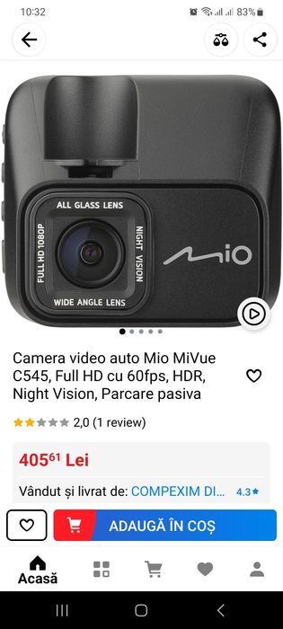 Mio C545 camera dash board