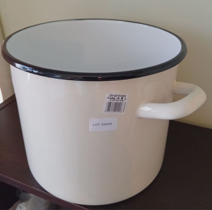 Oala/Ghiveci emailat 23cm/8L fără capac,bej