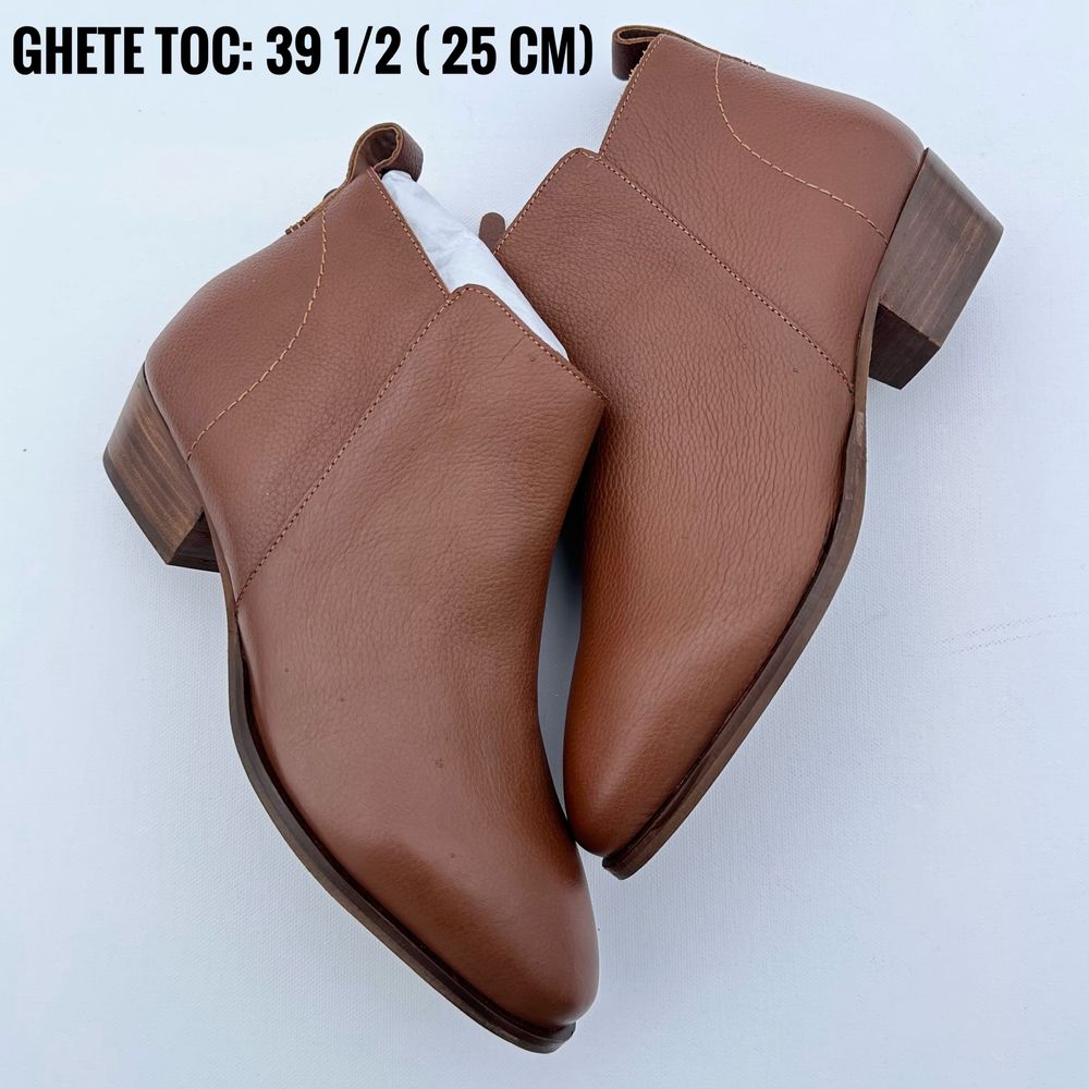 Ghete piele cu toc elegante
