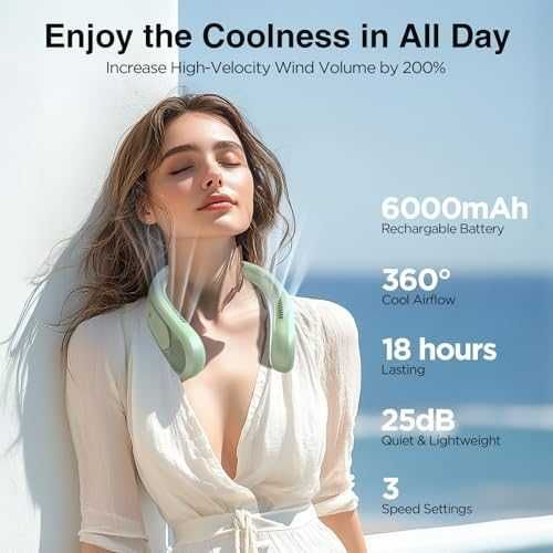 Нов Мощен преносим вентилатор за врат 3 скорости спорт лято охлаждане