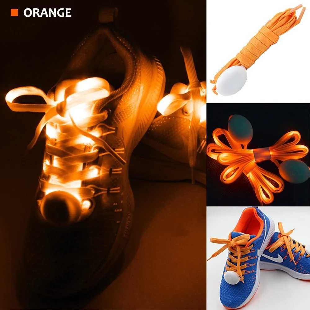 Светещи диодни връзки за обувки- оранжеви 120 см;