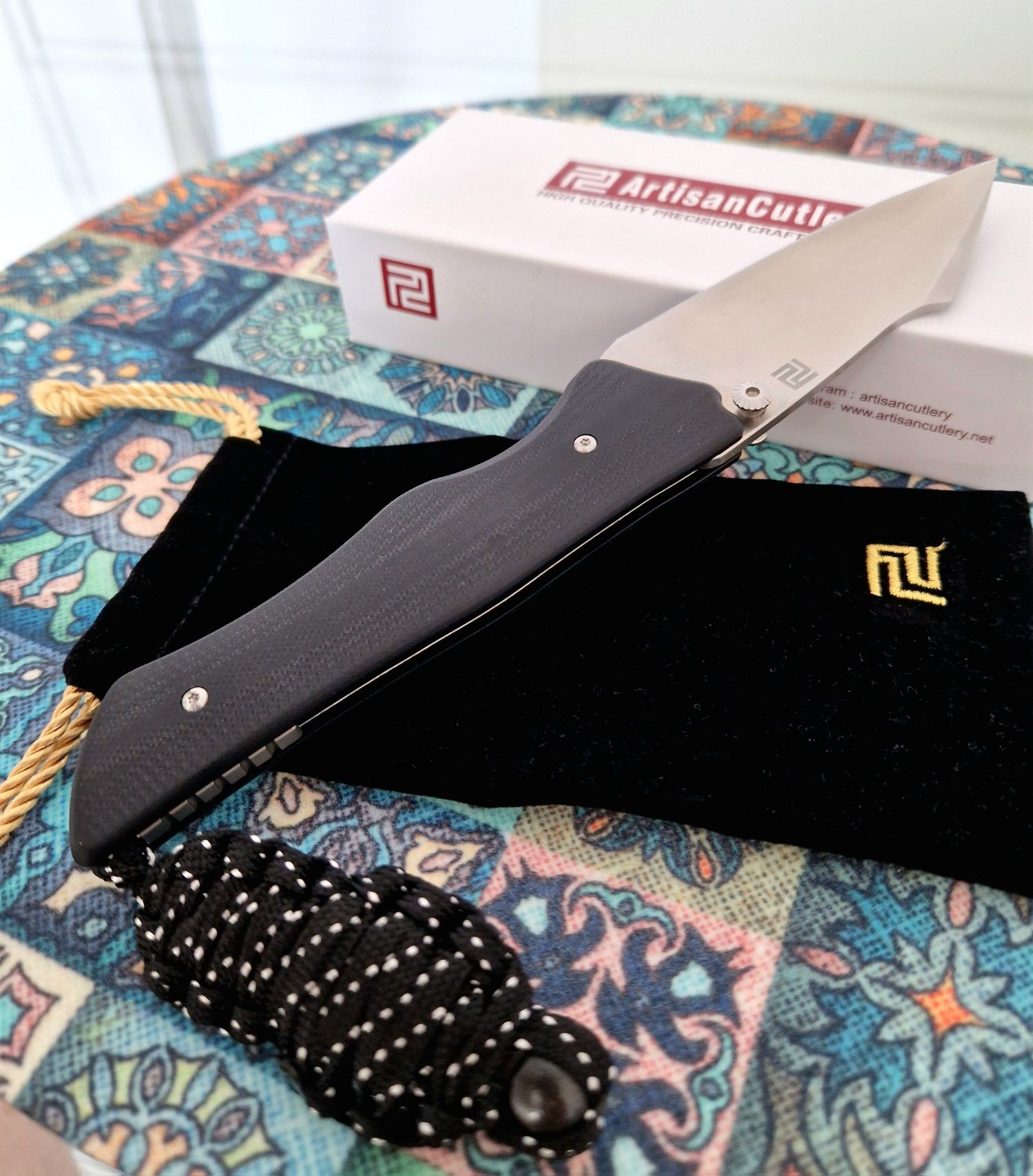 Cuti pliabil EDC Artisan Cutlery Ahab, otel AR-RPM9, nou