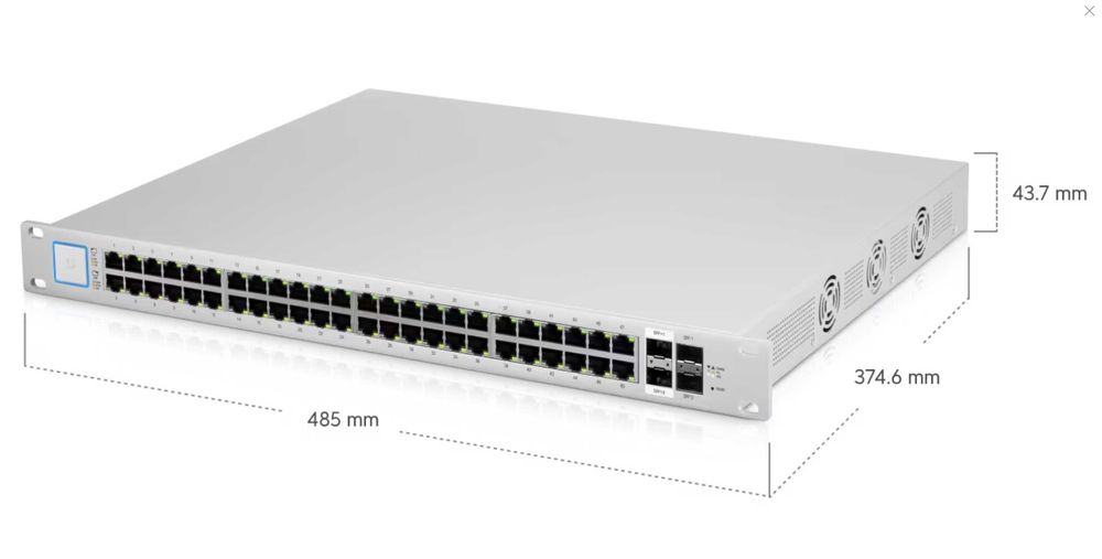 Vand Switch 10Gbps PoE+ Ubiquiti Unifi US-48-750W