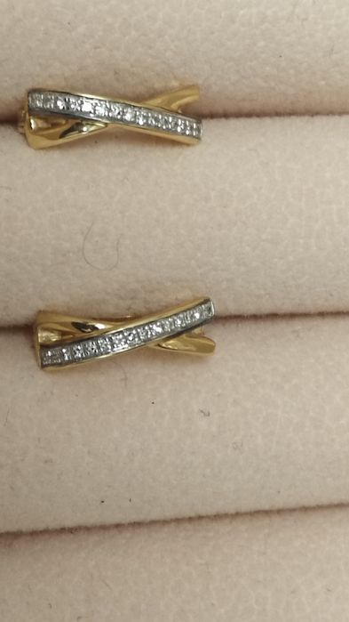 Cercei din aur 18 kt cu diamante naturale – eleganță atemporală