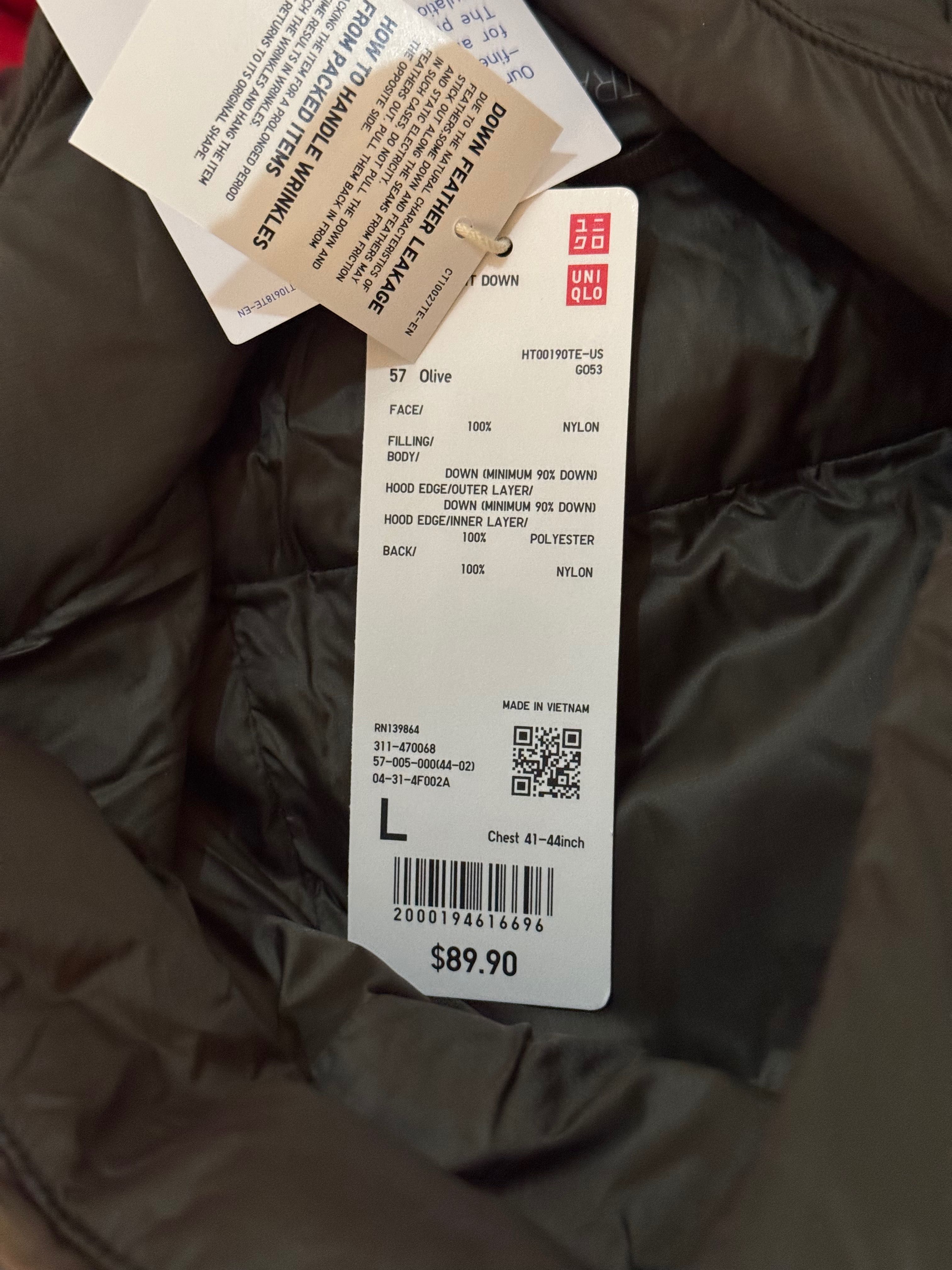 Куртка Uniqlo Пуховик Натуральный гусиный пух оригинал