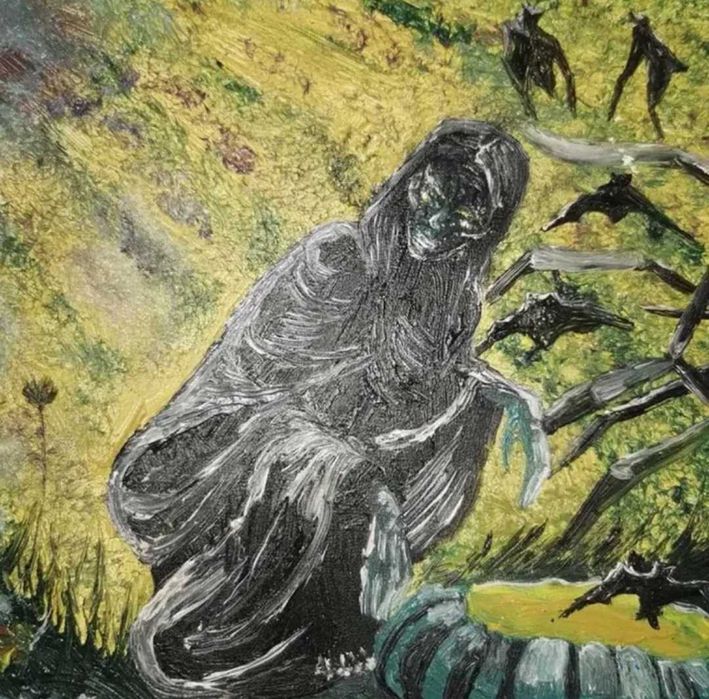 Tablou original ulei pe lemn, Autumnia, de Halloween